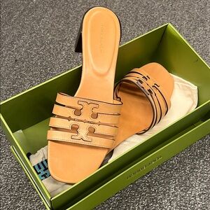 Tory Burch Beige Slide Sandals